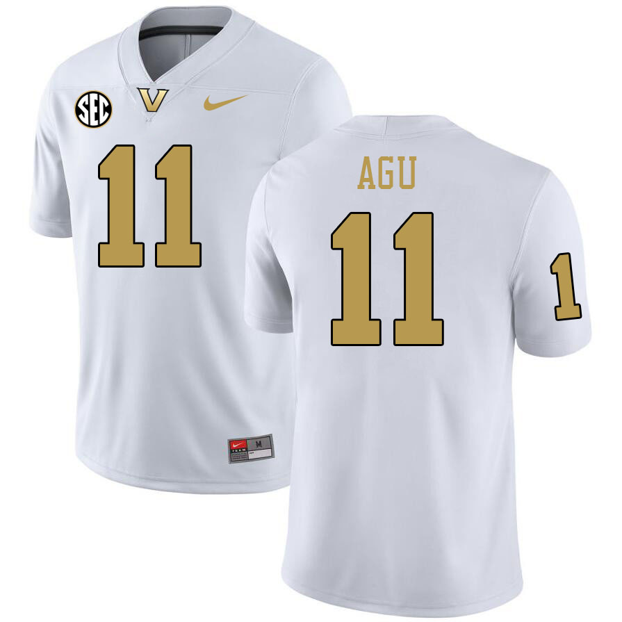 Vanderbilt Commodores #11 Darren Agu College Football Jerseys 2024 Uniforms Stitched-White